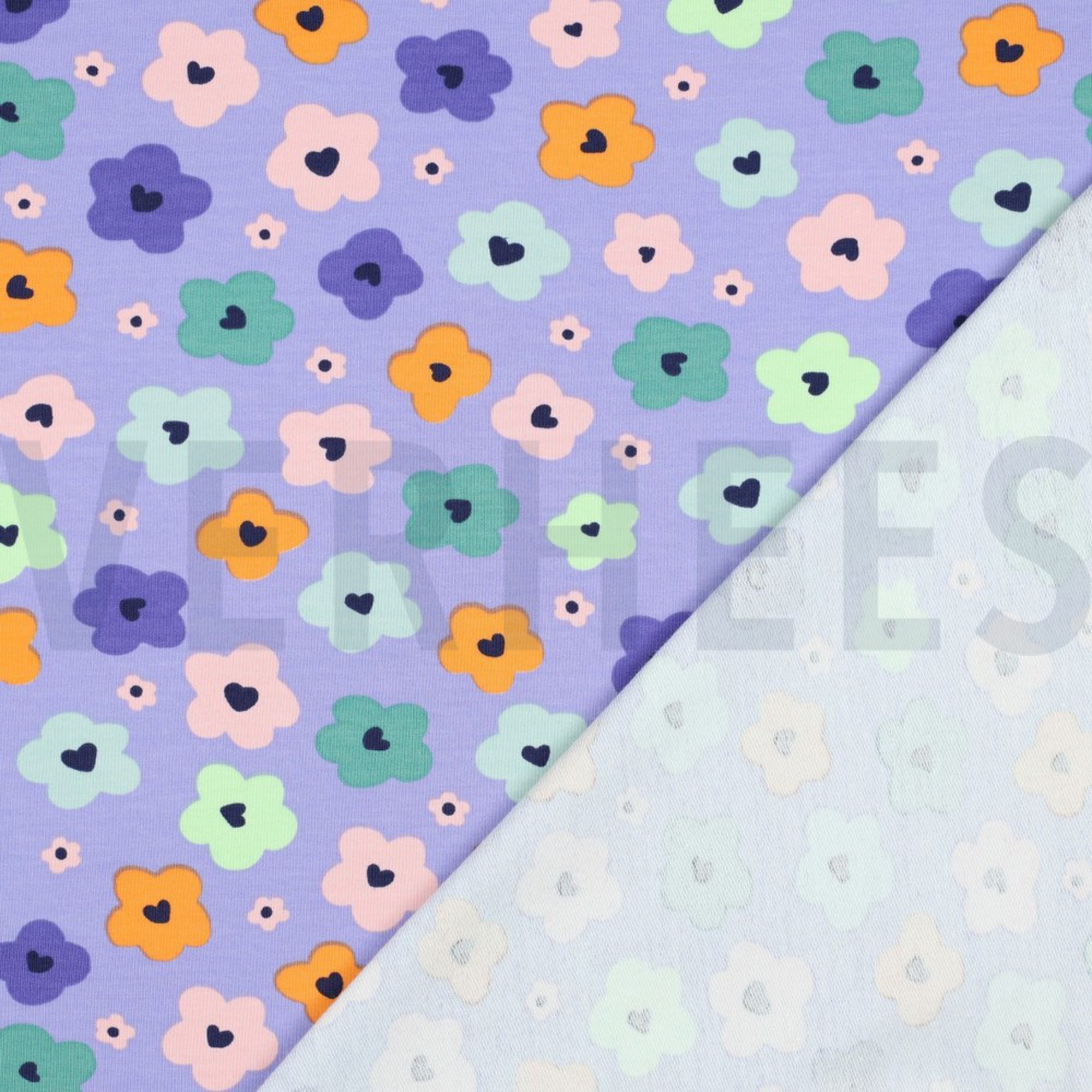 FRENCH TERRY ABSTRACT FLOWERS LAVENDER (high resolution) #4