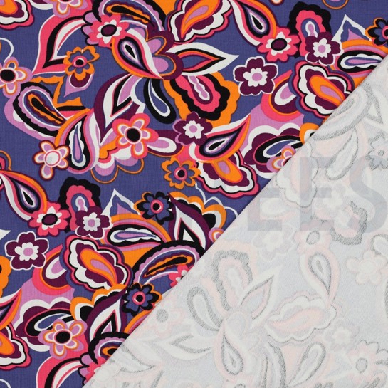 FRENCH TERRY BLOEMEN MARINEBLAUW #7