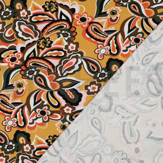 FRENCH TERRY FLEURS CAMEL #7