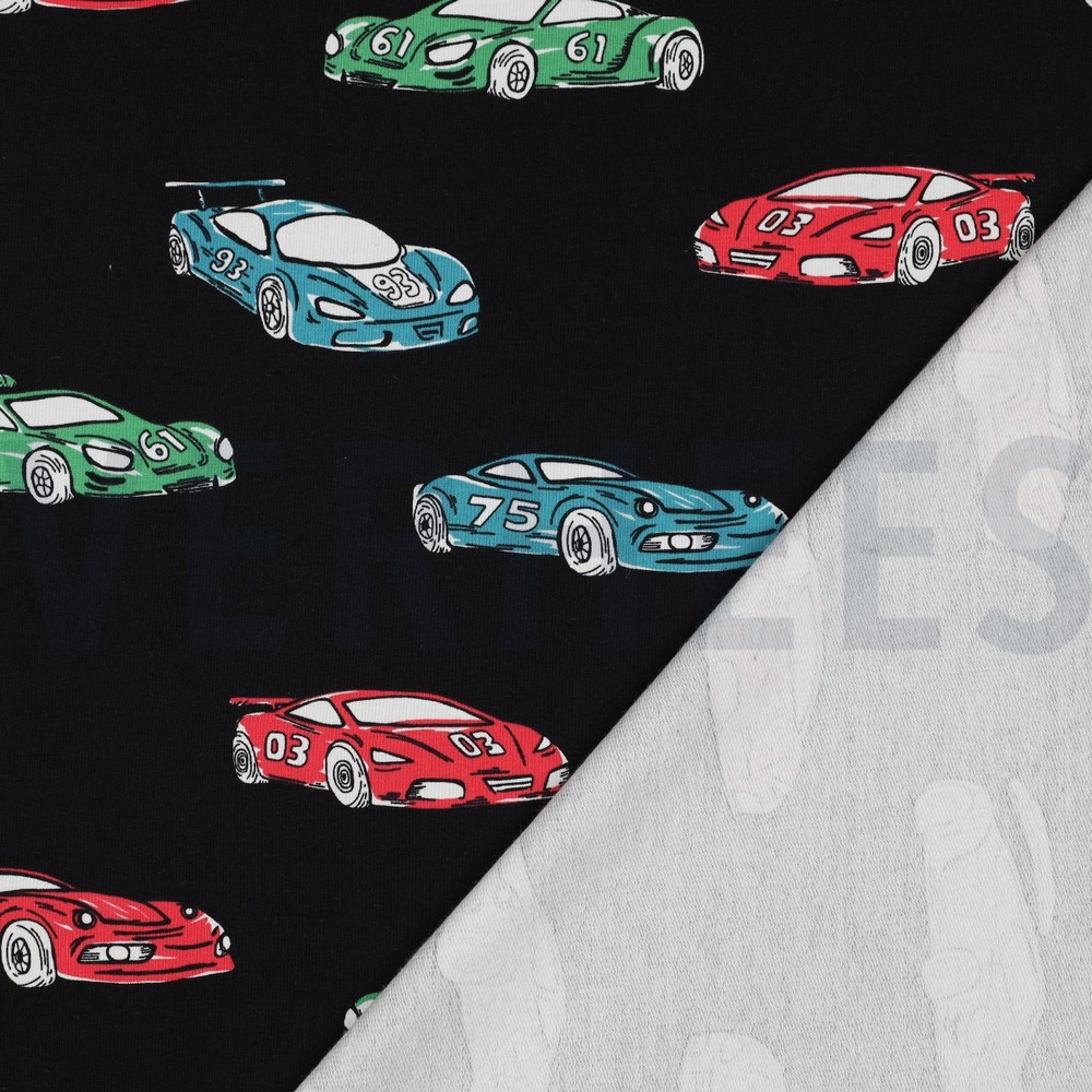 FRENCH TERRY VOITURES DE COURSE NOIR #7