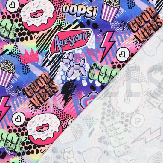 FRENCH TERRY DIGITAAL MANGA KOBALTBLAUW #7