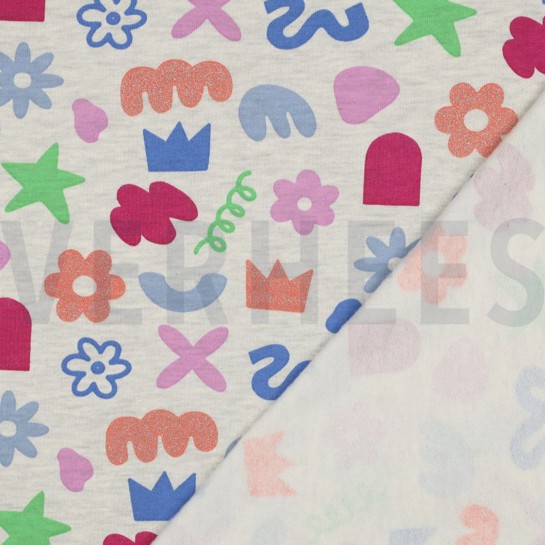 SWEAT MELANGE GLITZER DOODLE FORMEN ECRU #7