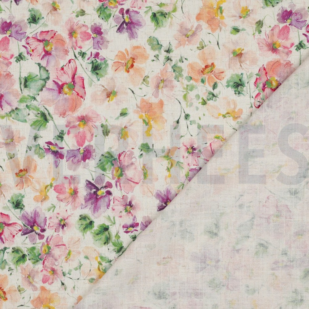 LEINEN VISKOSE KREPP DIGITAL BLUMEN MEHRFARBIG #7