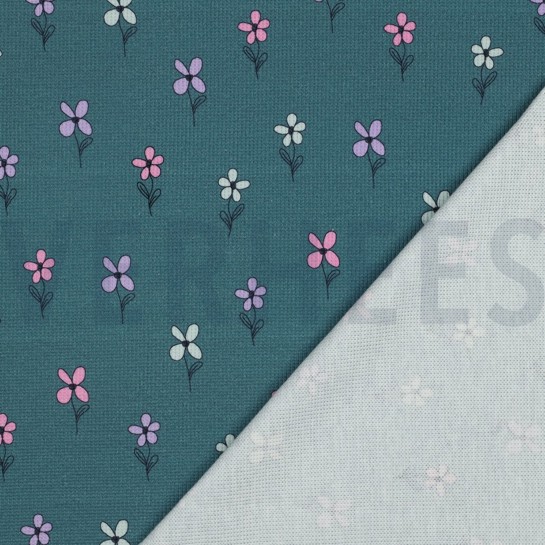 JERSEY GAUFRÉ FLEURS PÉTROLE #7