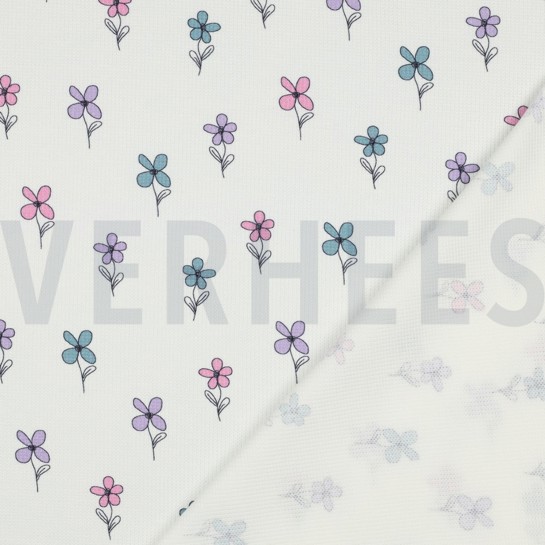 JERSEY GAUFRÉ FLEURS PÉTROLE #7