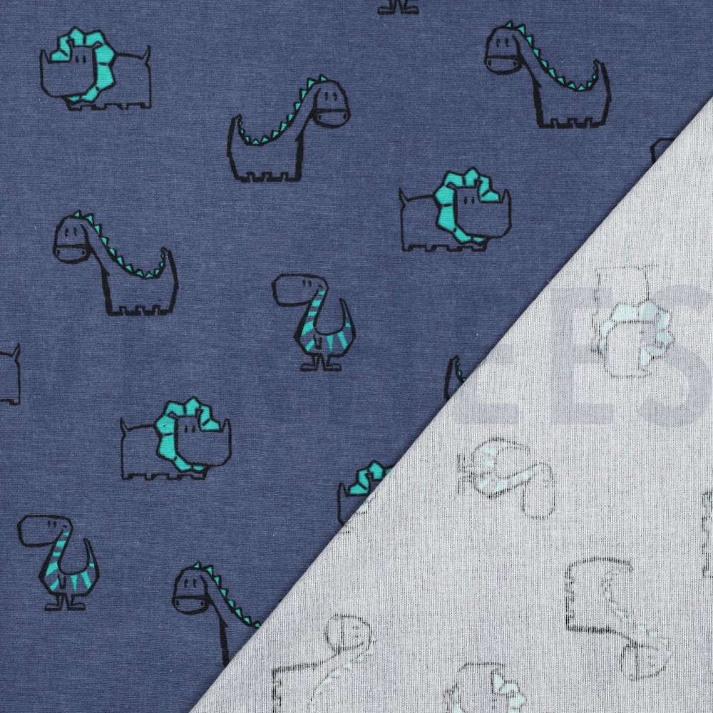 FLANEL DINOSAURUSSEN JEANSBLAUW #7