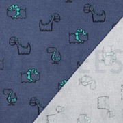 FLANELLE DINOSAURES JEAN BLEU (thumbnail) #4