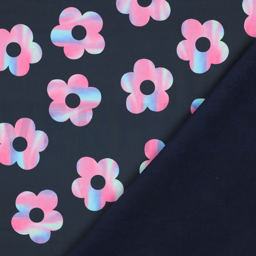 SOFTSHELL DIGITAL FLOWERS NAVY #7