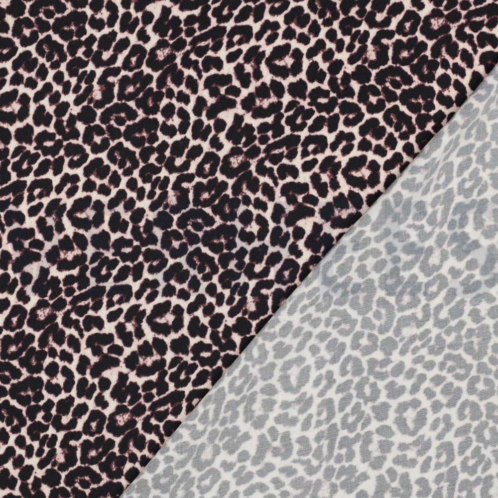 VISKOSE SATIN DIGITAL TIERHAUT SCHWARZ #7