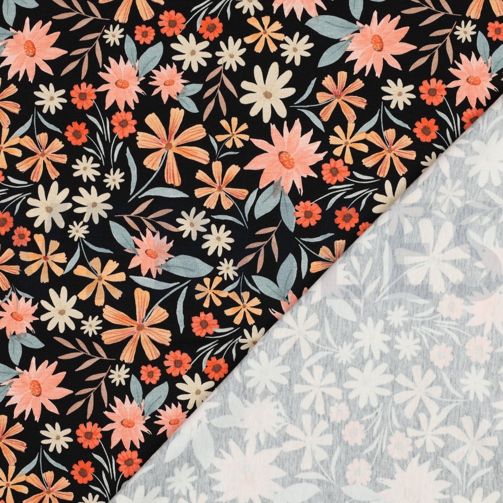 JERSEY DIGITAL FLOWERS BLACK #7