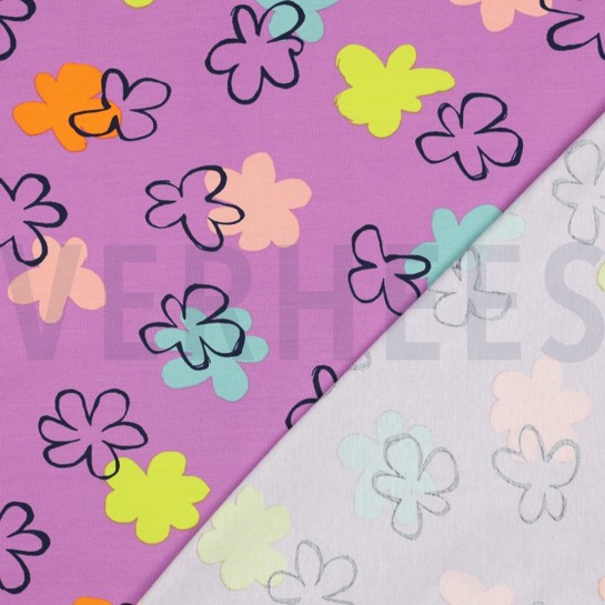 JERSEY FLOWERS PURPLE #7