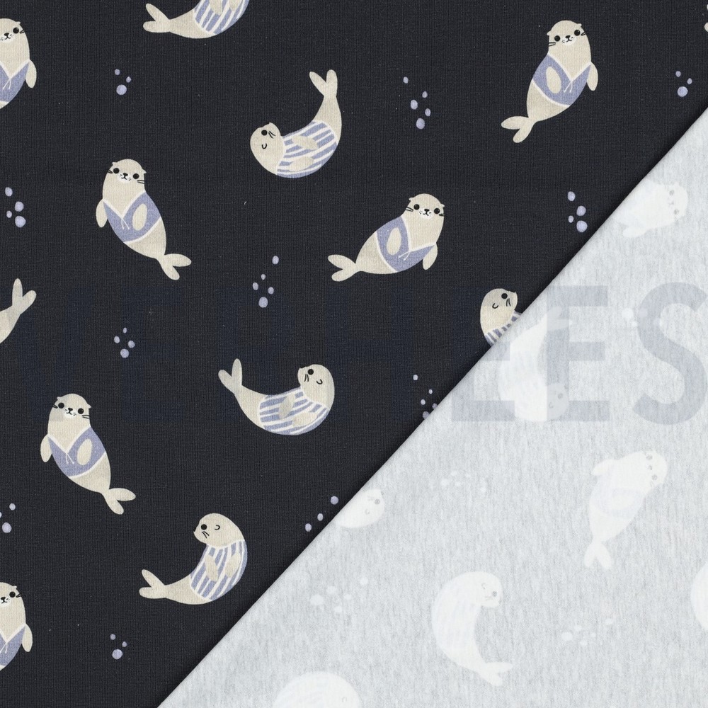 JERSEY GOTS DIGITAAL ZEEHONDEN MARINEBLAUW #7