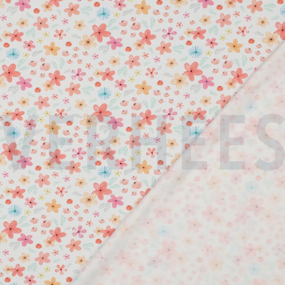 JERSEY GOTS DIGITAL FLEURS BLANC #7