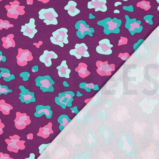JERSEY GLITZER TIERHAUT LILA/VIOLETT #7