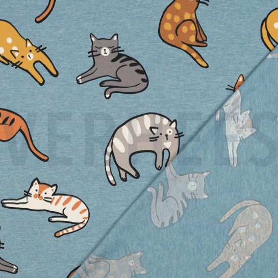 JERSEY MELANGE KATZEN RAUCHBLAU #7