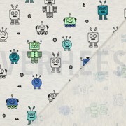 JERSEY MELANGE NEON ROBOTS ECRU (thumbnail) #4