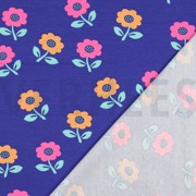 JERSEY NEON FLEURS BLEU COBALT (thumbnail) #4