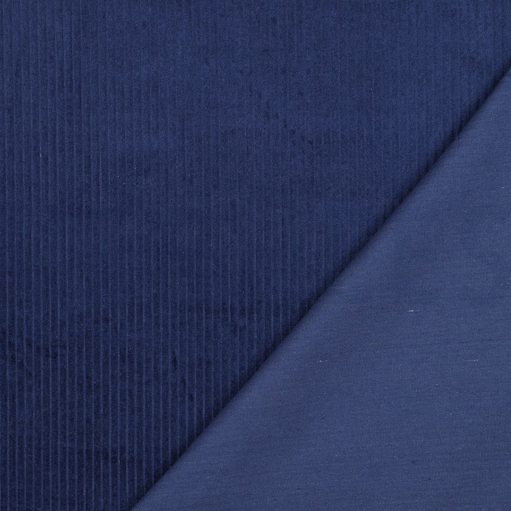 GEWASSEN RIBCORDUROY 4.5W DONKER KOBALTBLAUW #7