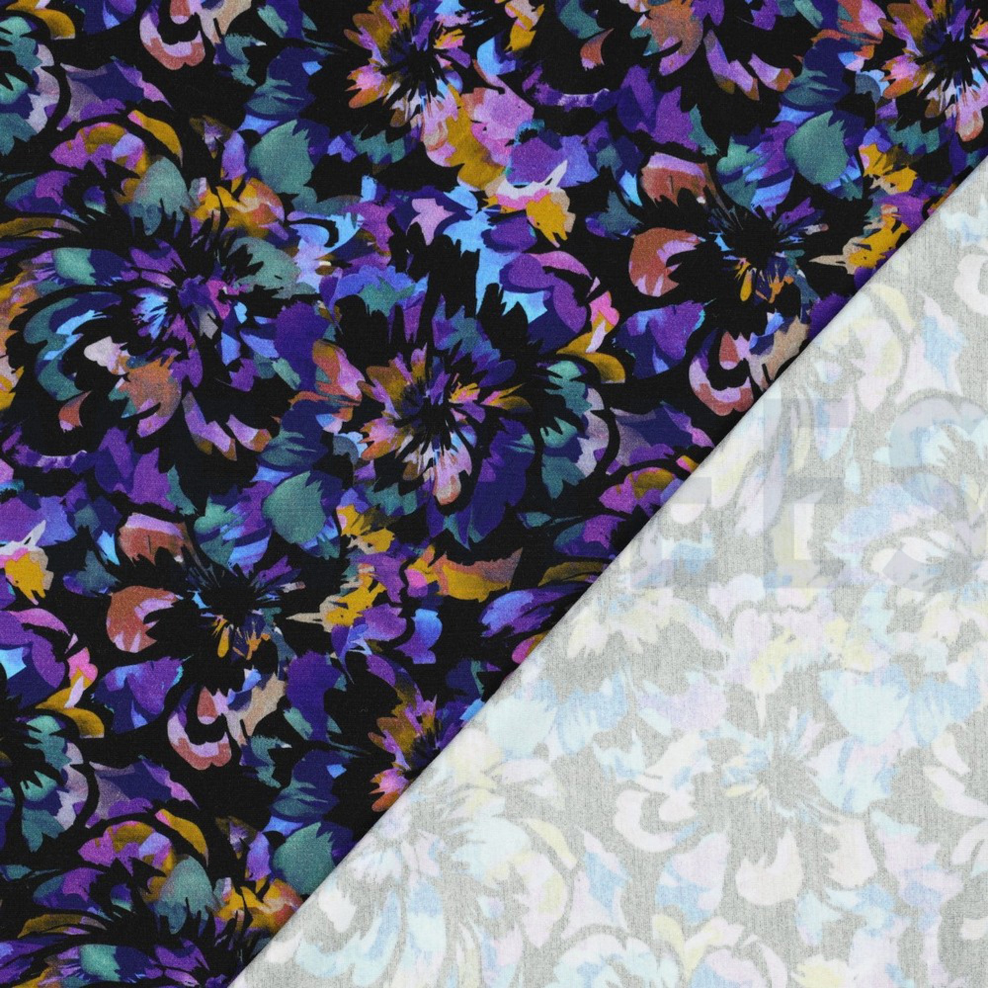 PUNTA DI ROMA DIGITAAL BLOEMEN ZWART (high resolution) #4