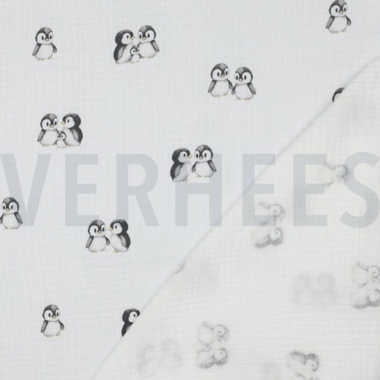 MUSSELIN GOTS DIGITAL TIERE WEISS #7