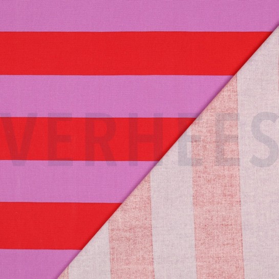 CANVAS STREIFEN ROT/MAUVE #7