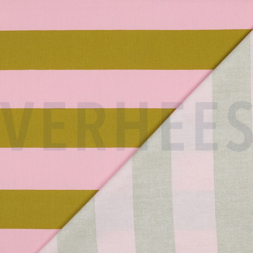 CANVAS STRIPES LIGHT PINK/OCHRE #7