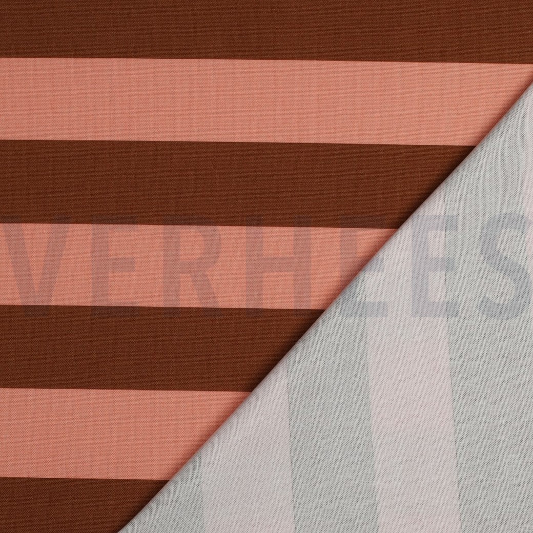 CANVAS STRIPES SALMON/BROWN #7