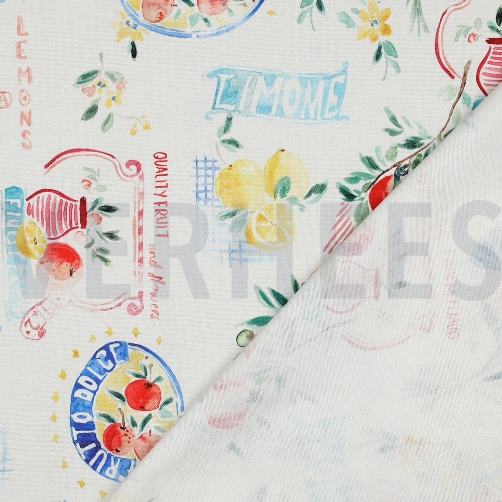 CANVAS DIGITAL FRUITS ECRU #7