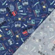 FINE POPLIN WORK VEHICLES BLUE (thumbnail) #4