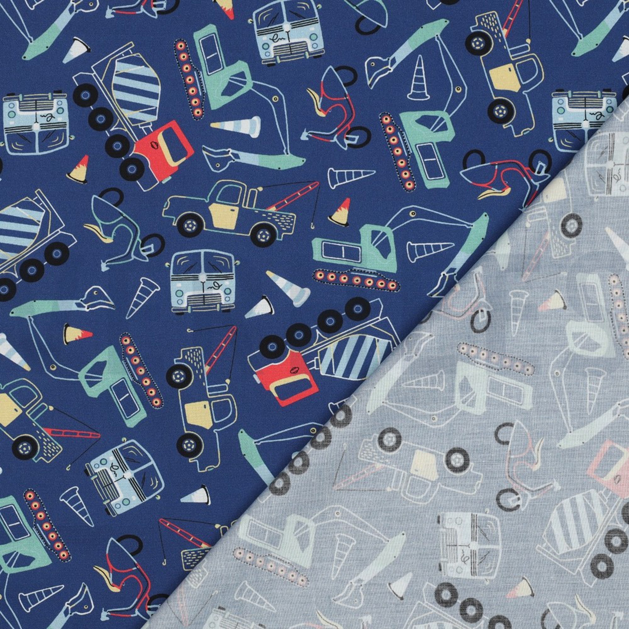 FINE POPLIN WORK VEHICLES BLUE (high resolution) #4
