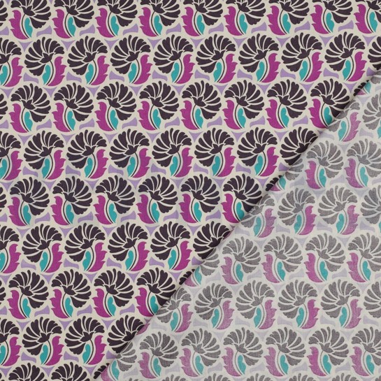 KATOENEN POPLIN BLOEMEN PAARS #7