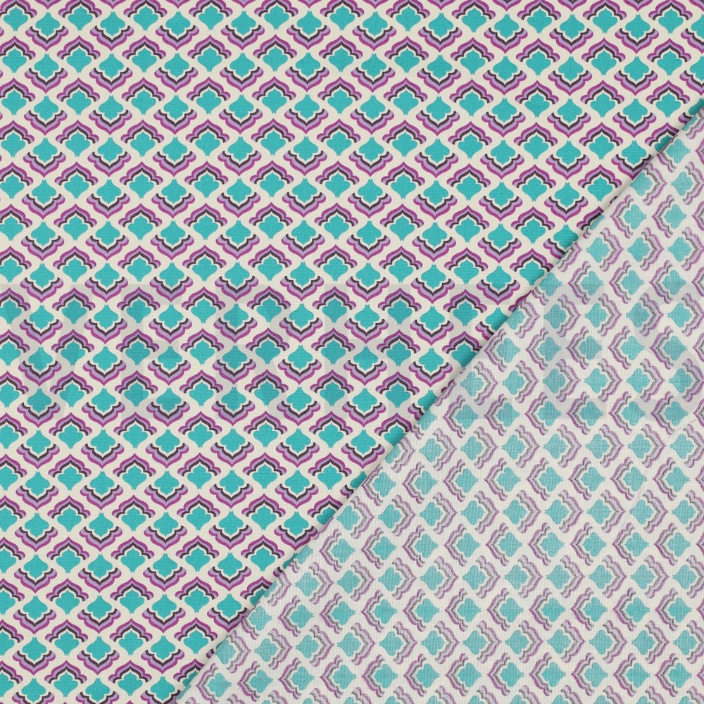 FINE POPLIN FLOWERS PURPLE #7