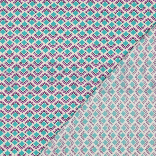 FINE POPLIN FLOWERS PURPLE #7