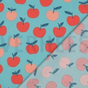 BAUMWOLLE POPELINE OBST HELL PETROL (thumbnail) #4