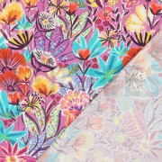 KATOENEN POPLIN DIGITAAL BLOEMEN FUCHSIA (thumbnail) #4