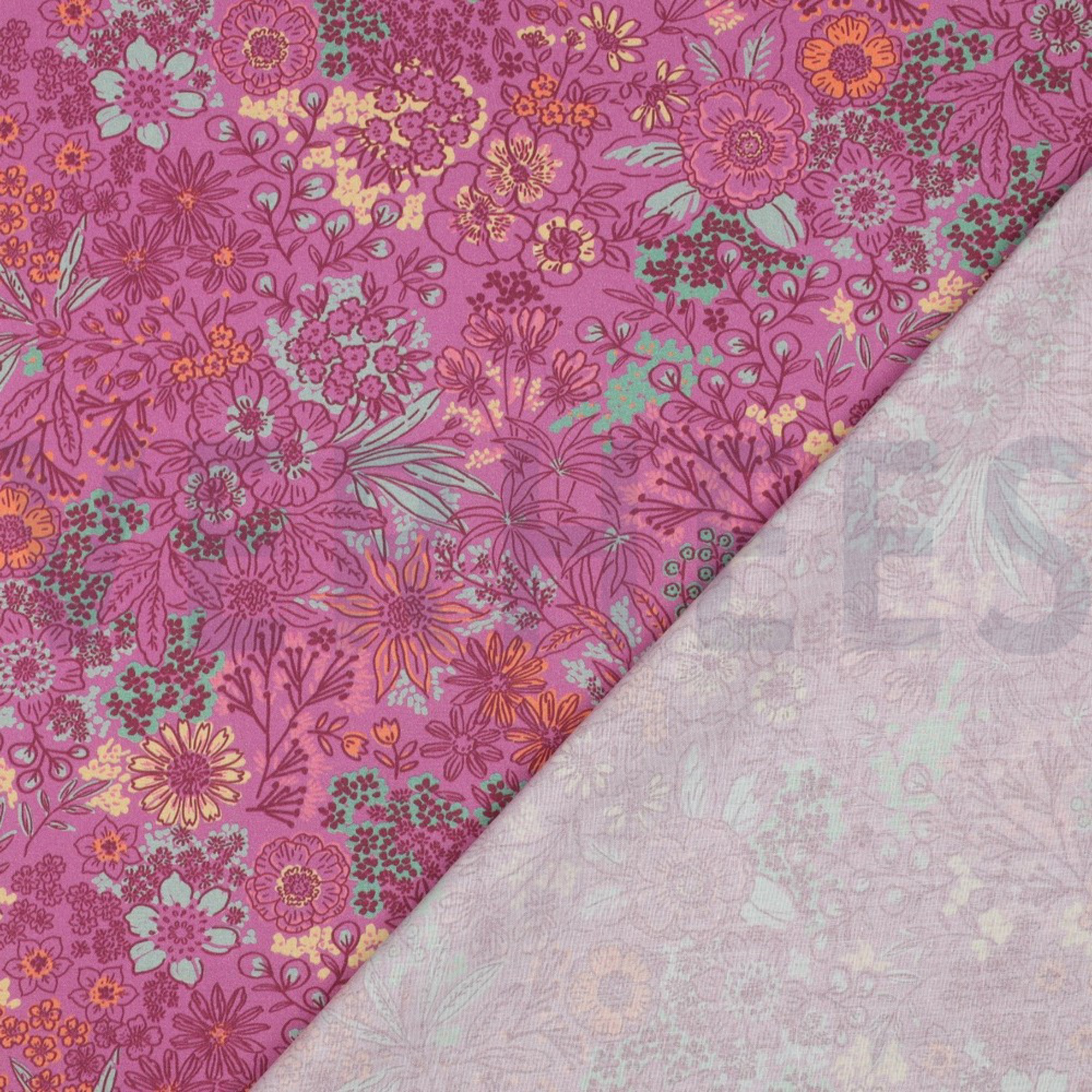 KATOENEN POPLIN DIGITAAL BLOEMEN FUCHSIA (high resolution) #4
