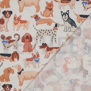 POPELINE DE COTON DIGITAL CHIENS BLANC CASSÉ (thumbnail) #4