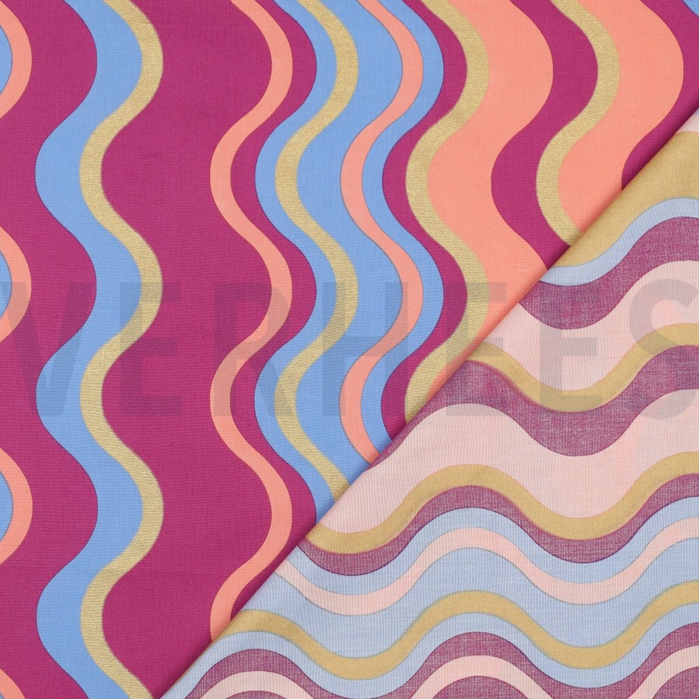 FINE POPLIN FOIL STRIPES BLUE #7