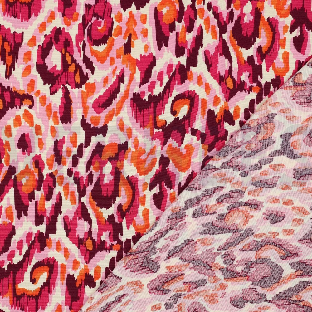 VISCOSE STRETCH IKAT FUCHSIA #7