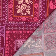 KATOEN SATIJN PATCHWORK BLOEMEN FUCHSIA (thumbnail) #4