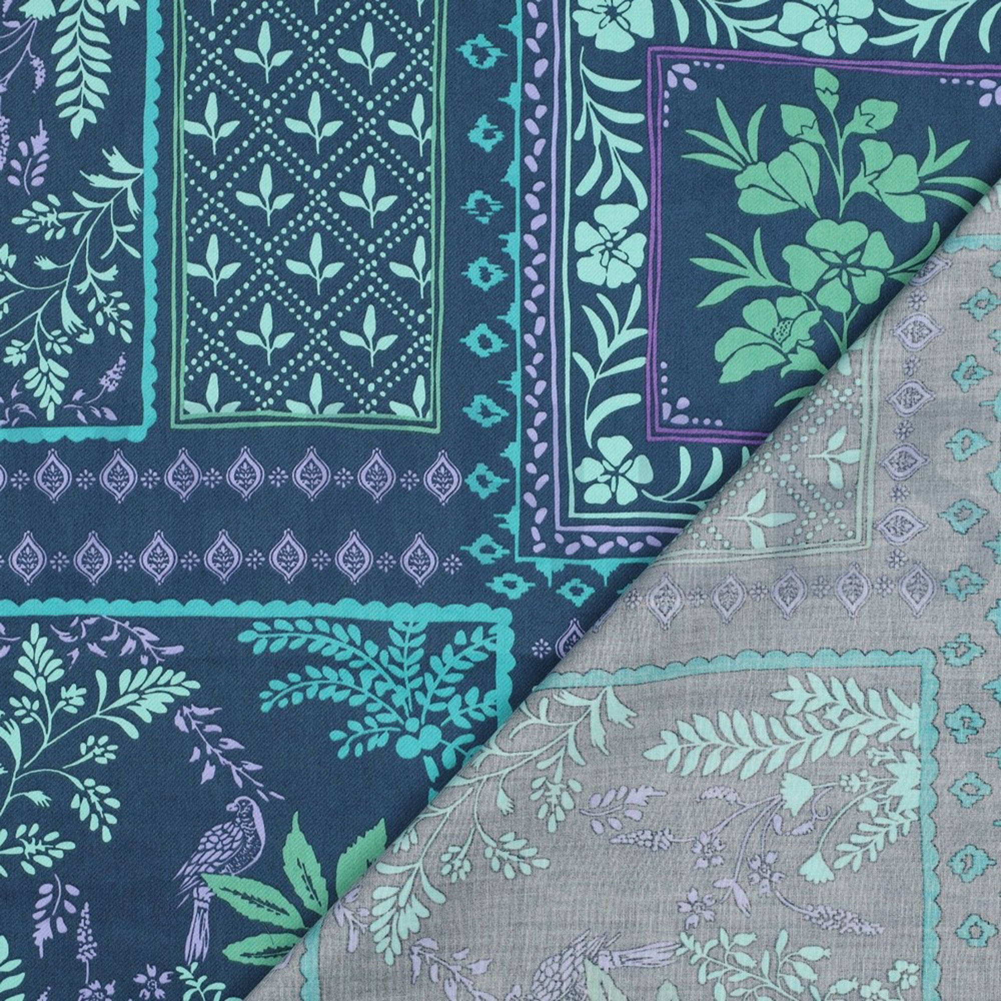 COTON SATIN PATCHWORK FLEURS PÉTROLE (high resolution) #4