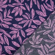 KATOEN SATIJN BLADEREN MARINEBLAUW (thumbnail) #4