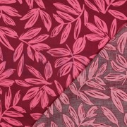 KATOEN SATIJN BLADEREN BORDEAUXROOD (thumbnail) #4