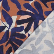 KATOEN SATIJN DIGITAAL BLADEREN BLAUW (thumbnail) #4