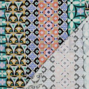 KATOEN SATIJN DIGITAAL GEOMETRISCH BLAUW (thumbnail) #4