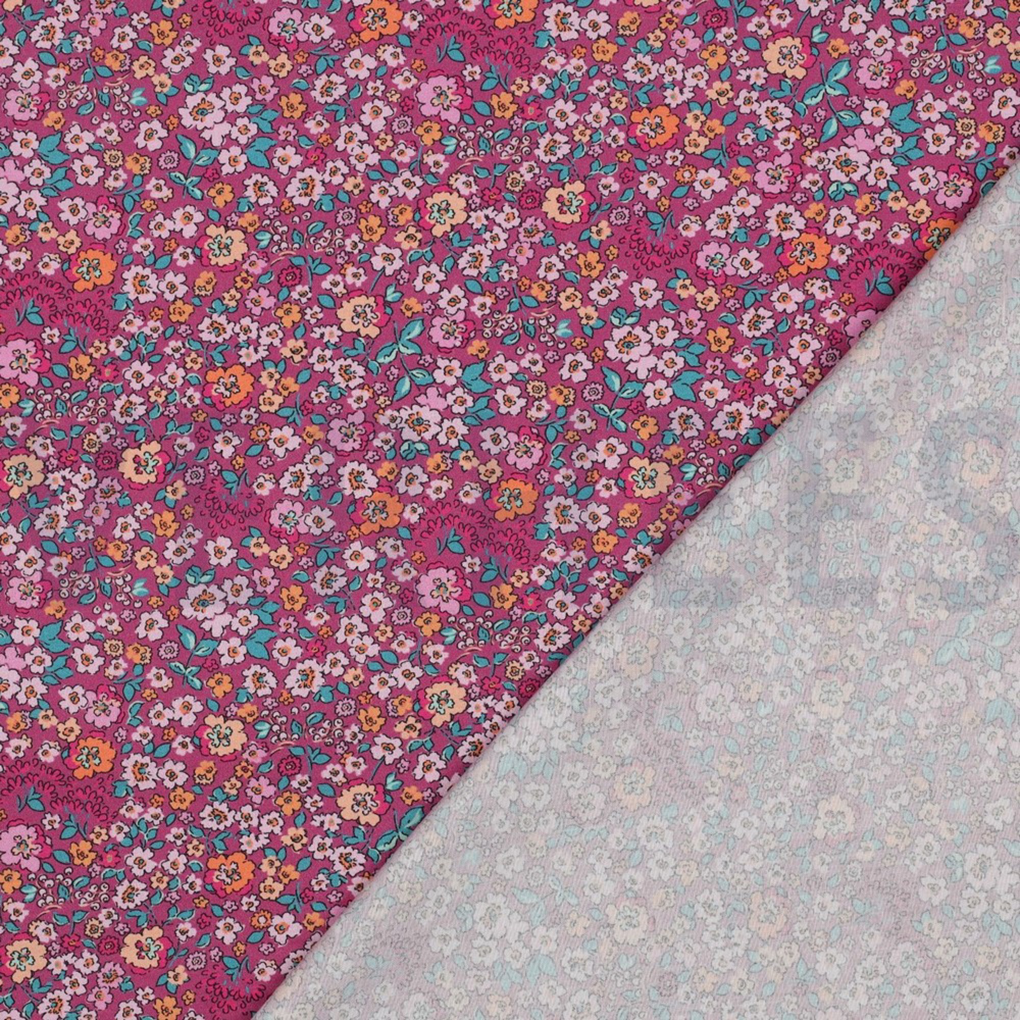 KATOENEN POPLIN DIGITAAL BLOEMEN FUCHSIA (high resolution) #4