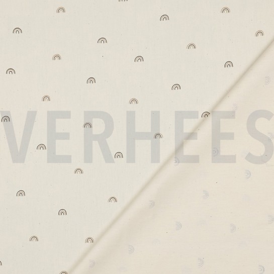 BAUMWOLLE POPELINE GOTS NATURAL REGENBÖGEN NATUR #7