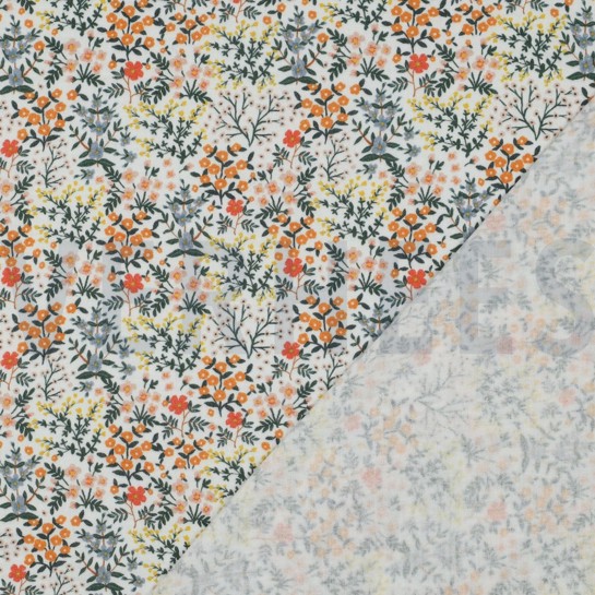 DOUBLE GAUZE DIGITAAL BLOEMEN WIT #7