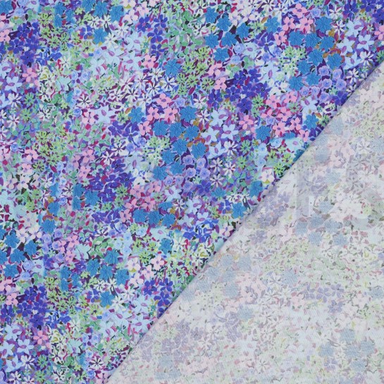 LENZING™ ECOVERO™ DIGITAL BLUMEN BLAU #7