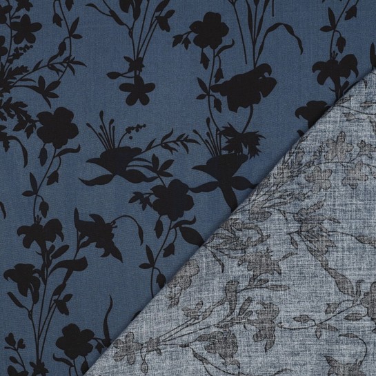 VISCOSE RADIANCE BLOEMEN MARINEBLAUW #7
